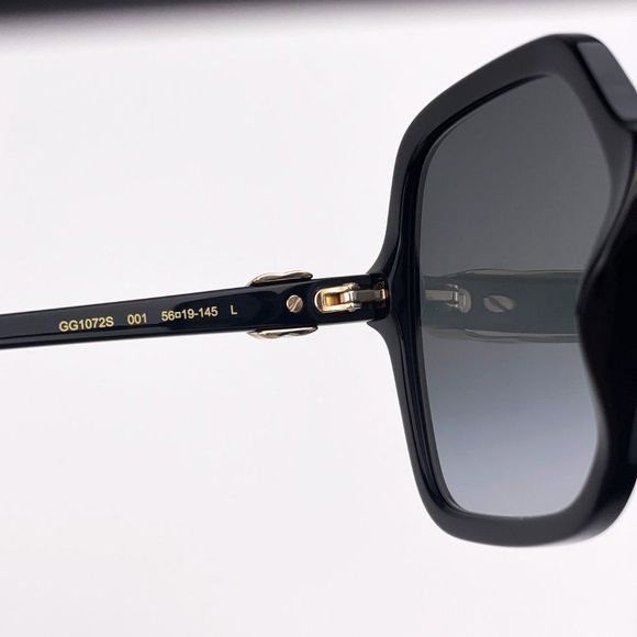 GUCCI GG1072S 001 Sunglasses Black Gray Gradient Square Women - Picture 6 of 10